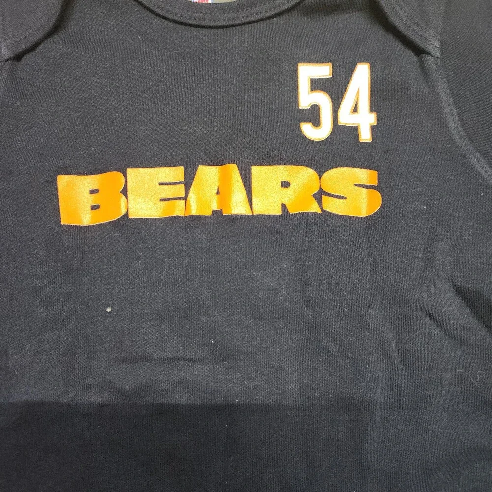 Reebok Nfl Brian Urlacher 54 Chicago Bears Infant Bodysuit 6-9M Cotton Navy 149